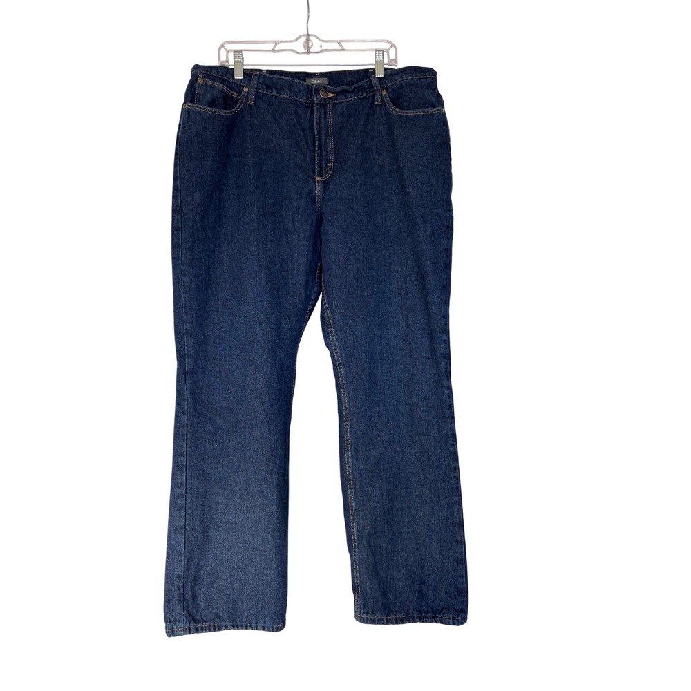 Cabelas Women 18 Regular Fleece Lined Jeans Blue Denim Straight Leg 924321B